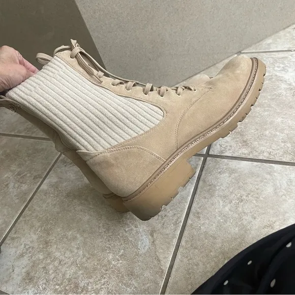 Sam Edelman Lydell Combat Boots - Sesame Suede - Women's US 11 combat