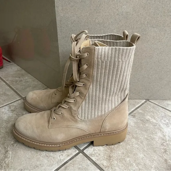 Sam Edelman Lydell Combat Boots - Sesame Suede - Women's US 11 combat