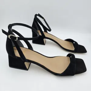Sam Edelman Wilson Block Heel Ankle strap Sandals, Black Suede, Women's 11M