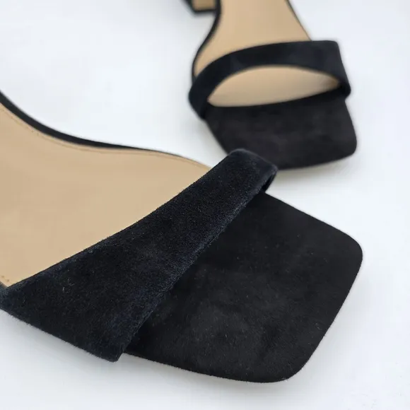 Sam Edelman Wilson Block Heel Ankle strap Sandals, Black Suede, Women's 11M