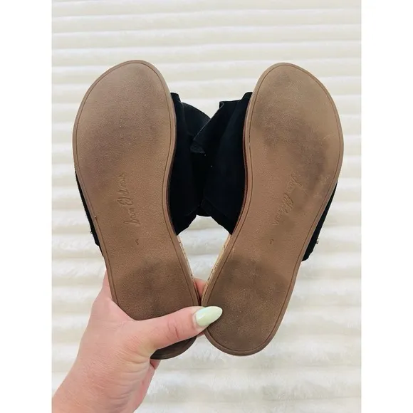 Sam Edelman Women's Henna Suede Bow Front Slide Sandals - Black Size 8M