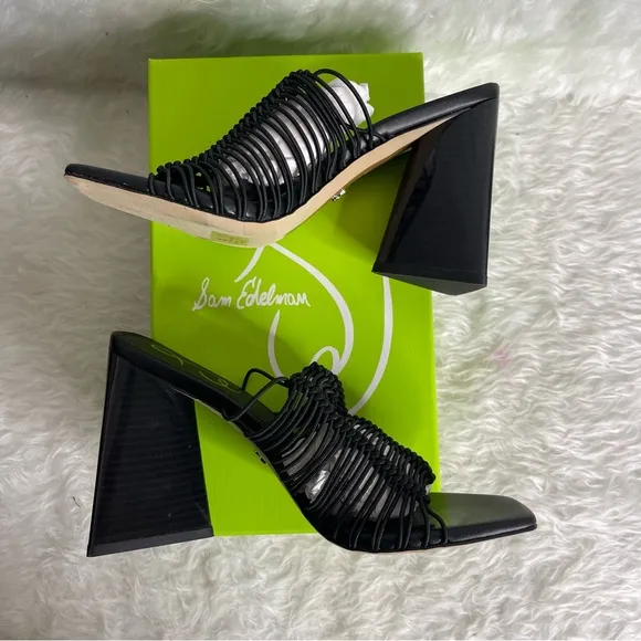 Sam Edelman Women's Laurette Block-Heel Sandals in black size 7
