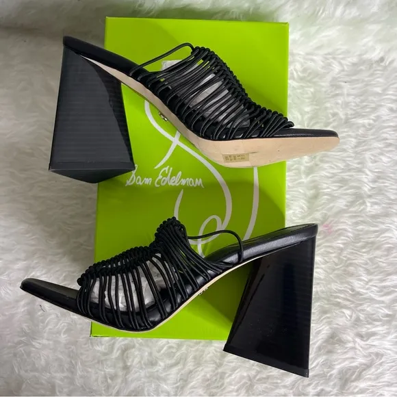 Sam Edelman Women's Laurette Block-Heel Sandals in black size 7