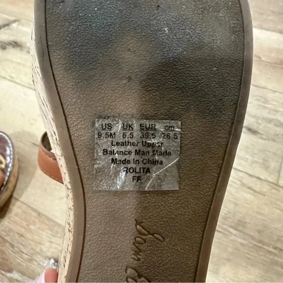 Sam Edelman Women's Slip-On Brown Leather Wedge Sandal Size 9.5M GUC