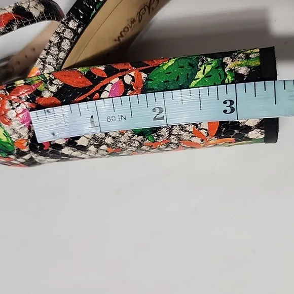 SAM EDELMAN Yaro‎ Ankle Strap Size 5.5 Block Heel Sandals Floral colorful summer