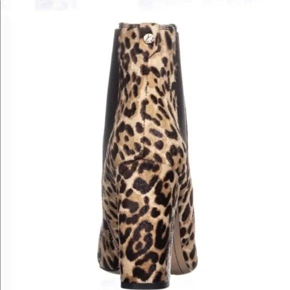 SAM EDELMANCase Leopard-Print Calf Hair Chelsea Boots size 8.5 heels