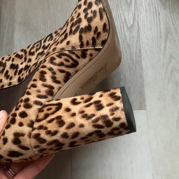 SAM EDELMANCase Leopard-Print Calf Hair Chelsea Boots size 8.5 heels