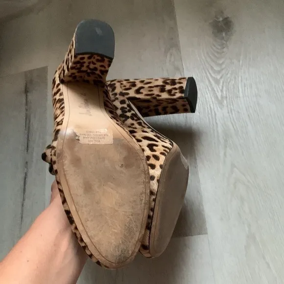 SAM EDELMANCase Leopard-Print Calf Hair Chelsea Boots size 8.5 heels
