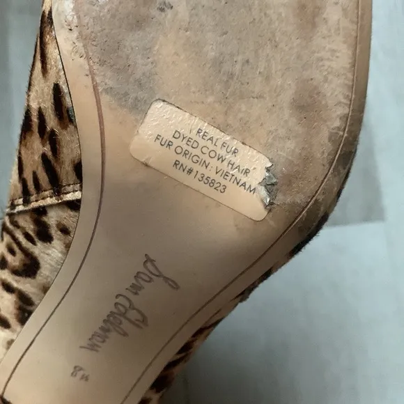SAM EDELMANCase Leopard-Print Calf Hair Chelsea Boots size 8.5 heels