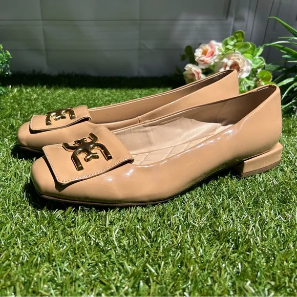 SAM EDELMANEmina Square Toe Flat In Color: ALMOND size 8 like new