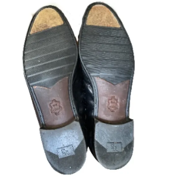 SAN REMO MENS BLACK WOVEN LEATHER LOAFER  ITALIAN SHOE SIZE 10