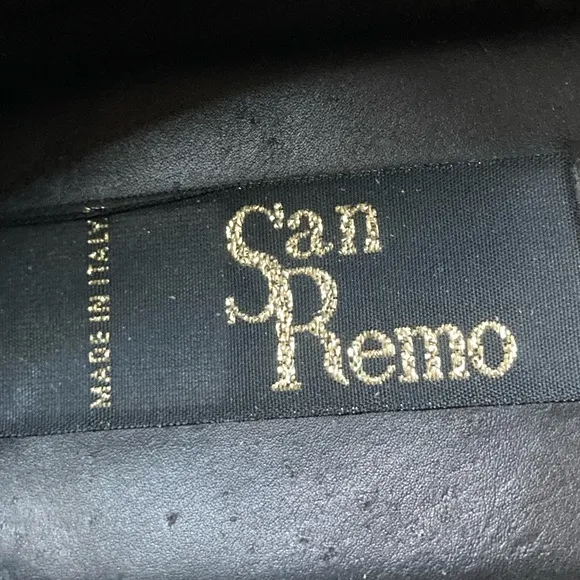 SAN REMO MENS BLACK WOVEN LEATHER LOAFER  ITALIAN SHOE SIZE 10