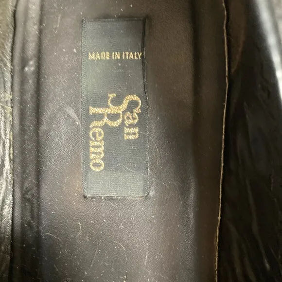 SAN REMO MENS BLACK WOVEN LEATHER LOAFER  ITALIAN SHOE SIZE 10
