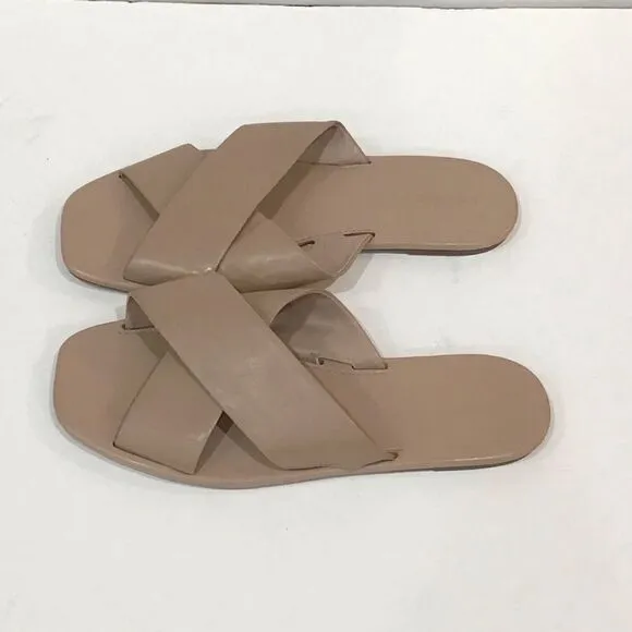 Sandals Slides, Tan, Banana Republic, Size 8.5