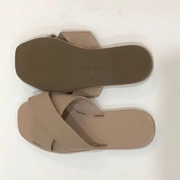 Sandals Slides, Tan, Banana Republic, Size 8.5