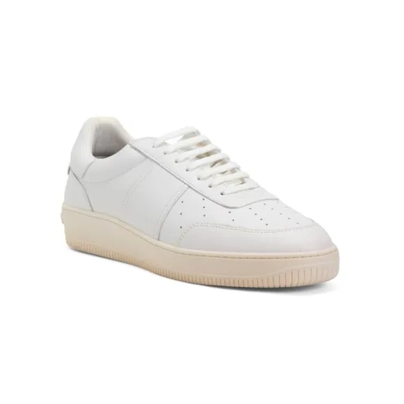 SANDRO Blanc Made In Portugal Leather Low Top Sneakers