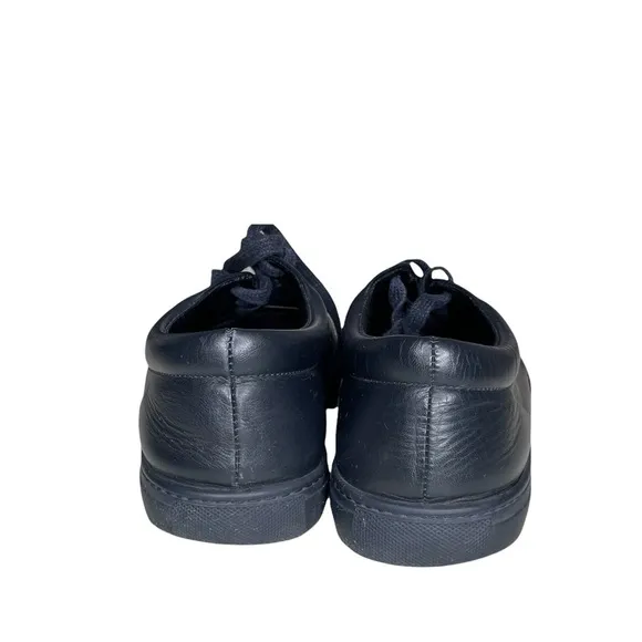 Sandro Leather Low Top Lace Sneakers Black Size 42 Men’s Size 9 Casual