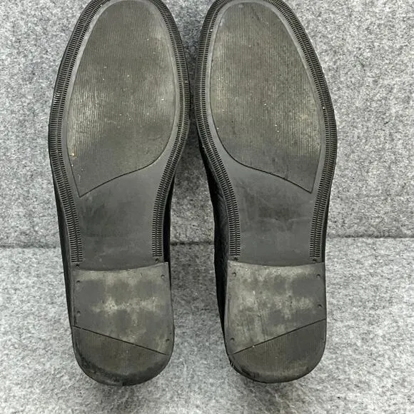 Sandro Moscoloni Black Leather White Stitching Slip On Penny Loafer Men 10.5