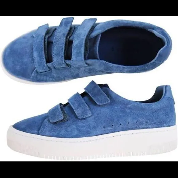 SANDRO NIB SUEDE LEATHER PLATFORM SNEAKERS SZ 9