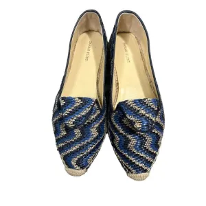 Sarah Flint Womens Resort Collection Blue Woven Espadrilles Loafer EU38