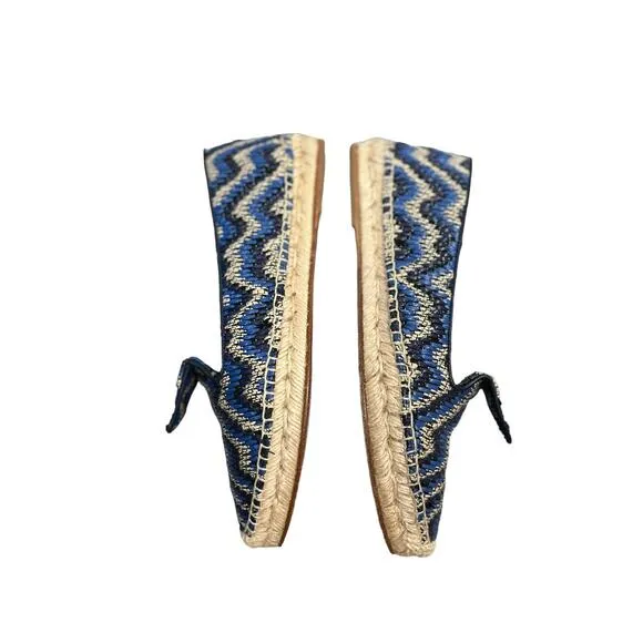 Sarah Flint Womens Resort Collection Blue Woven Espadrilles Loafer EU38