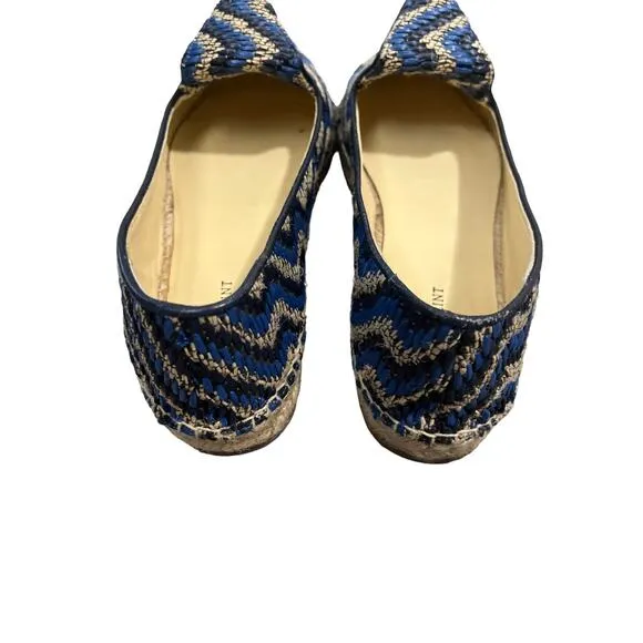 Sarah Flint Womens Resort Collection Blue Woven Espadrilles Loafer EU38