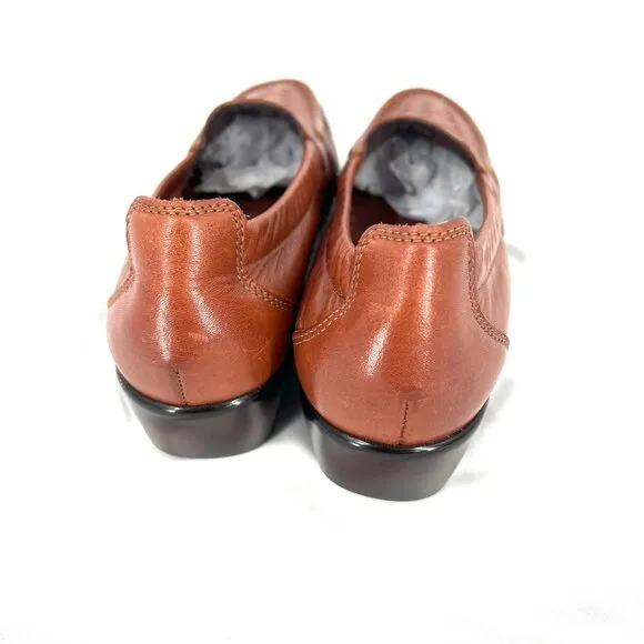 SAS tripod comfort slip on loafers leather woven moccasin style shoe 8.5 N