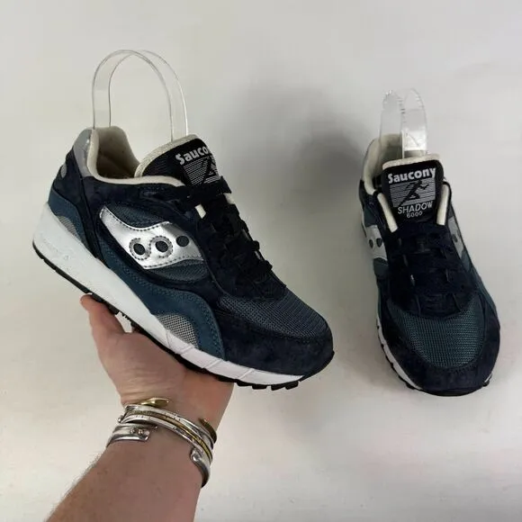 Saucony Shadow 6000 Athletic Sneakers Men's 6 Navy Lace-Up Low Top S70441-6