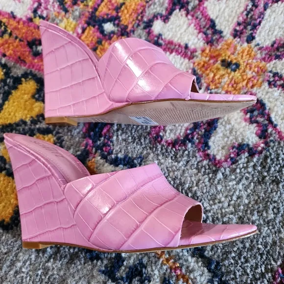 Schutz Croc-Embossed Lucimara Wedge Sandals