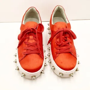 {SCHUTZ} 'Lamara' Pearl Spiked Leather &amp; Satin Platform Sneakers