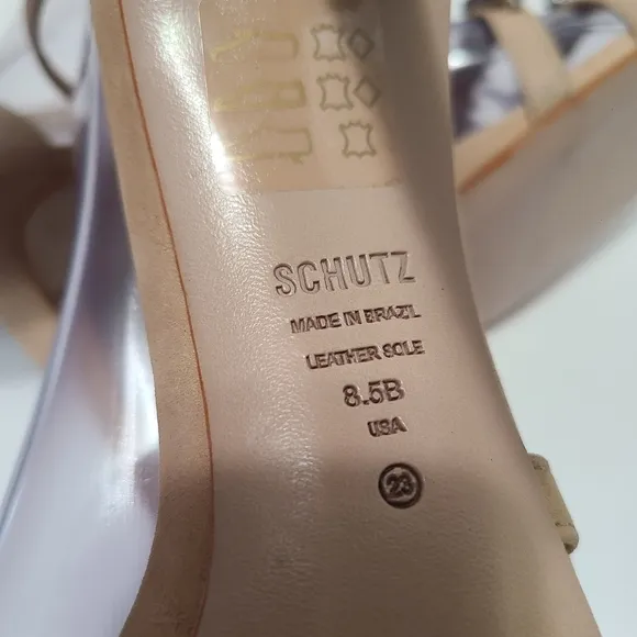 Schutz Linsey Crystal-Embellished Nubuck Sandals Strappy Stiletto Heels Size 8.5