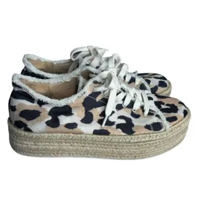 SCHUTZ LUANA CHEETAH ESPADRILLE PLATFORM SNEAKERS Size 8