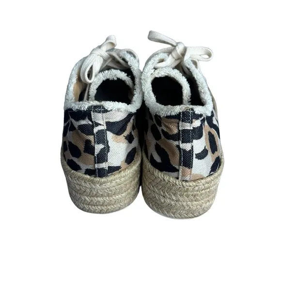 SCHUTZ LUANA CHEETAH ESPADRILLE PLATFORM SNEAKERS Size 8