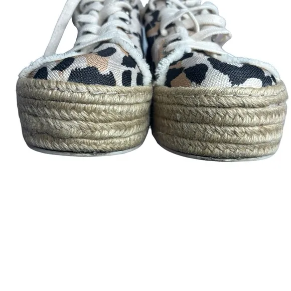 SCHUTZ LUANA CHEETAH ESPADRILLE PLATFORM SNEAKERS Size 8