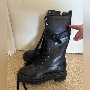 Schutz Moly Leather Combat Boots