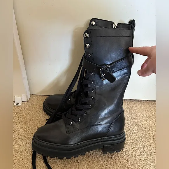 Schutz Moly Leather Combat Boots