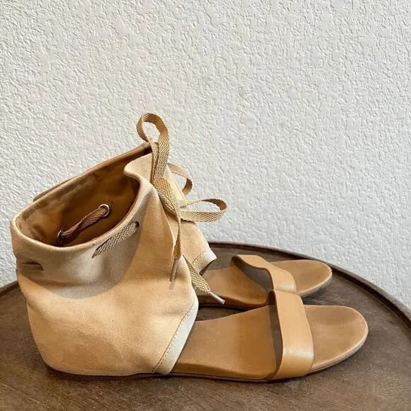 See by Chloe Tan Beige Suede Leather Kasha Sandals Women's Size 38 US 8