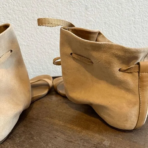 See by Chloe Tan Beige Suede Leather Kasha Sandals Women's Size 38 US 8