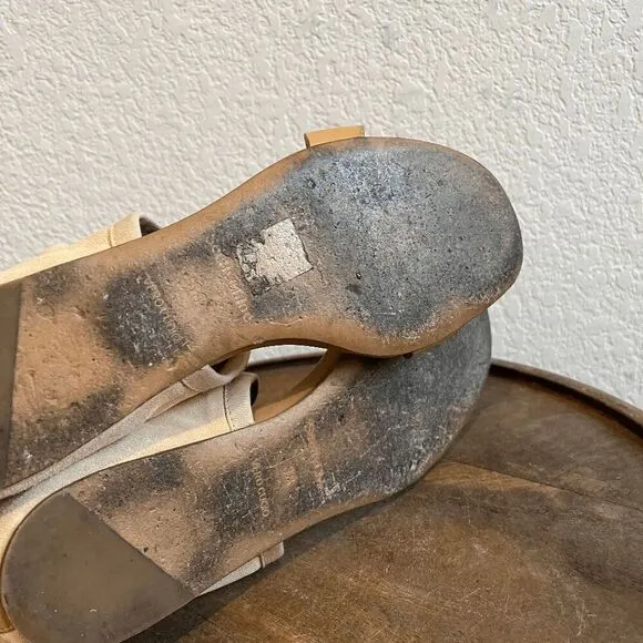 See by Chloe Tan Beige Suede Leather Kasha Sandals Women's Size 38 US 8