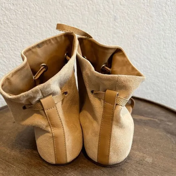 See by Chloe Tan Beige Suede Leather Kasha Sandals Women's Size 38 US 8