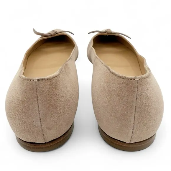 Sergio Rossi Isobel Leather Suede Pointed Toe Flats in Rose Nude EU 36.5 US 6.5