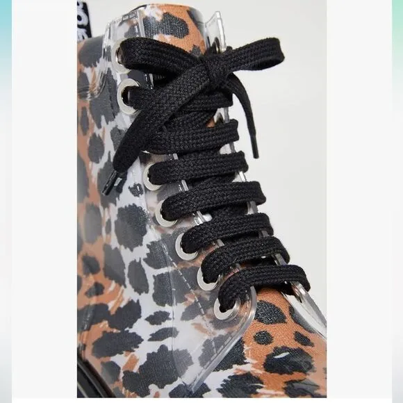 Sergio Rossi Women's Winter Jelly Rain Boot Leopard NWOB Size 37
