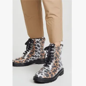 Sergio Rossi Women's Winter Jelly Rain Boot Leopard NWOB Size 37