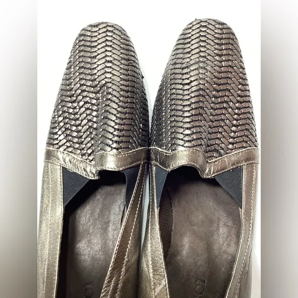 Sesto Meuccci Metallic Woven Bronze  Loafers