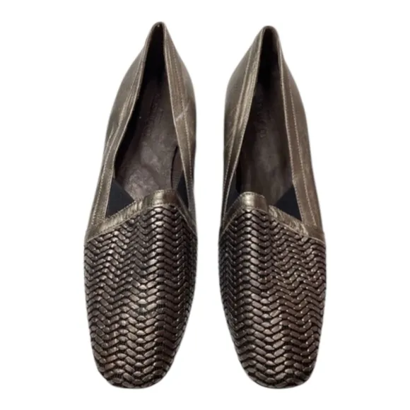 Sesto Meuccci Metallic Woven Bronze  Loafers