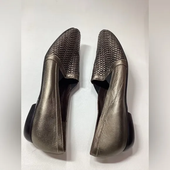 Sesto Meuccci Metallic Woven Bronze  Loafers