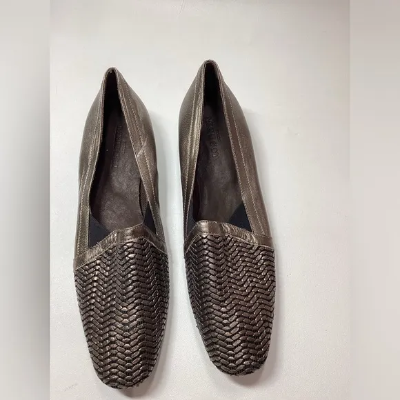 Sesto Meuccci Metallic Woven Bronze  Loafers