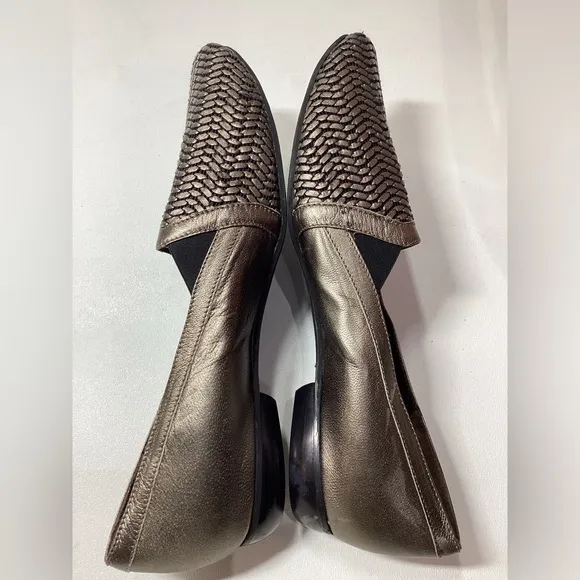 Sesto Meuccci Metallic Woven Bronze  Loafers