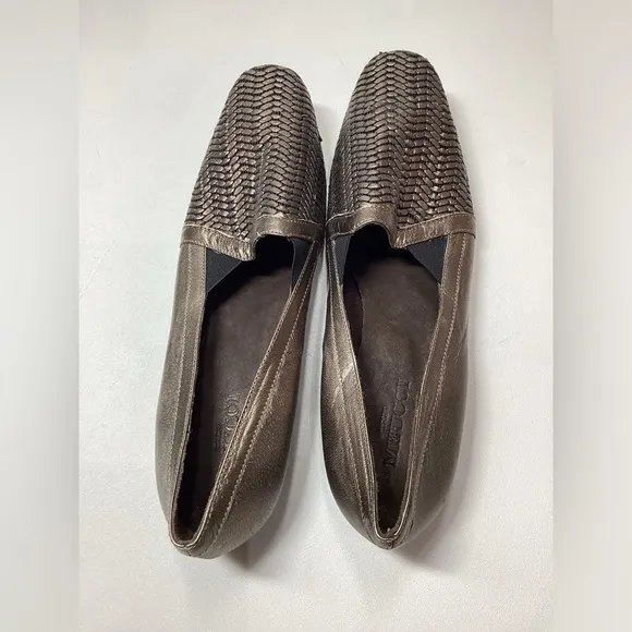Sesto Meuccci Metallic Woven Bronze  Loafers