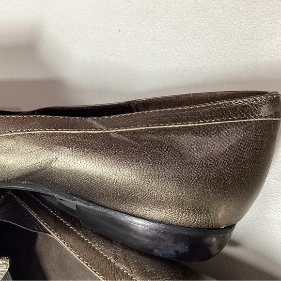 Sesto Meuccci Metallic Woven Bronze  Loafers